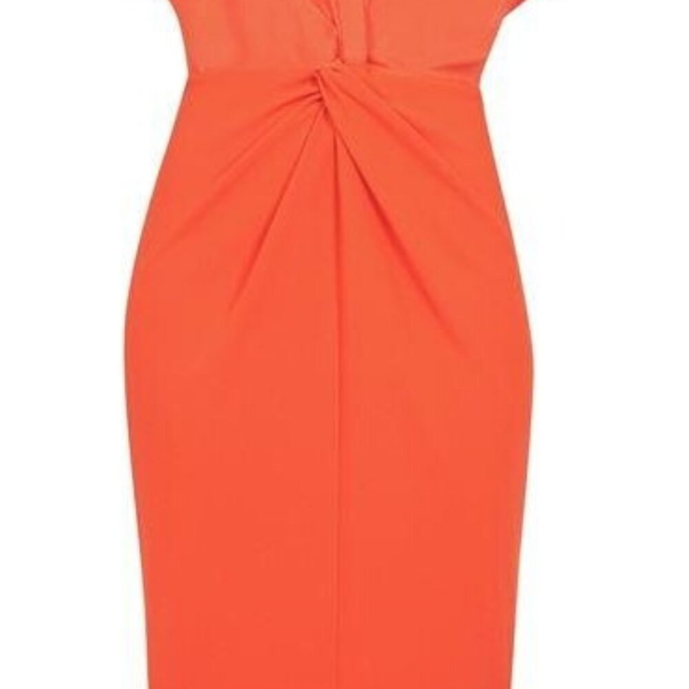 Ted Baker Ellame Wrap Over Dress- Size 4 in Burnt Orange